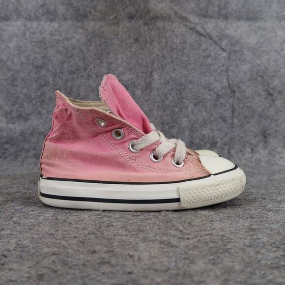 Converse Shoes Baby 5 Sneakers Chuck Taylor All Star Hi Top Pink Canvas Toddler - Picture 2 of 13